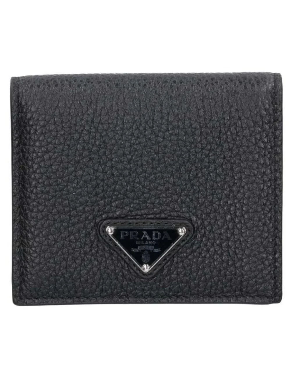 Prada Bifold Triangle Plate Leather Wallet